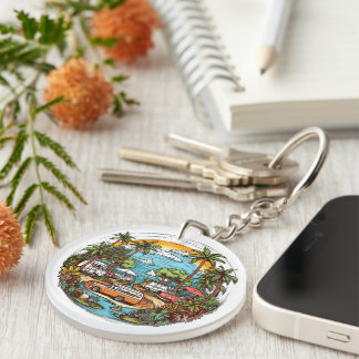 Porte-clefs Jolie scène des amoureux du camping