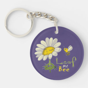Porte-clefs Jolie scène printanière avec fleur de marguerite e