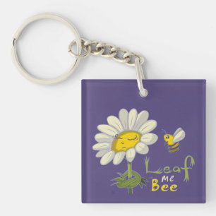Porte-clefs Jolie scène printanière avec fleur de marguerite e