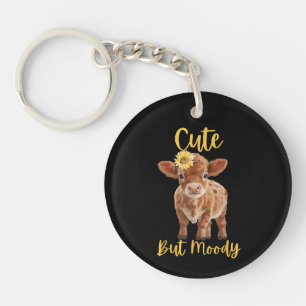 Porte-clefs Jolie Vache-Ferme Amoureux de Vache Lunatique Vach