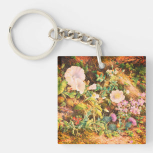 Porte-clefs Jolies fleurs de pétunias vintage peinture florale