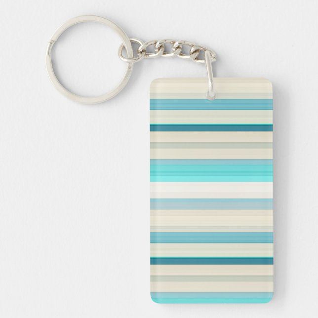 Porte-clefs Jolies rayures aqua blanc (Devant)