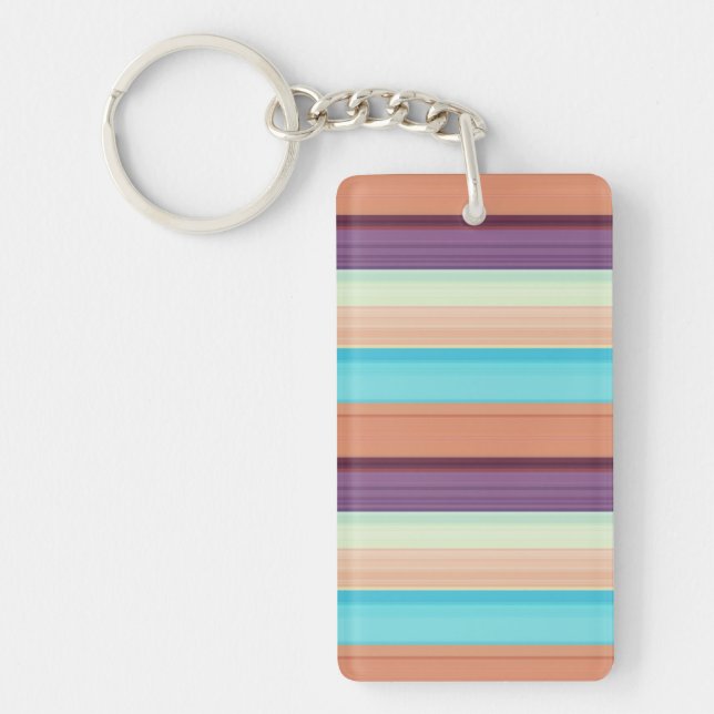 Porte-clefs Jolies rayures bleues marron  (Devant)