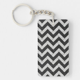 Porte-clefs Jolies rayures de marbre noir et blanc