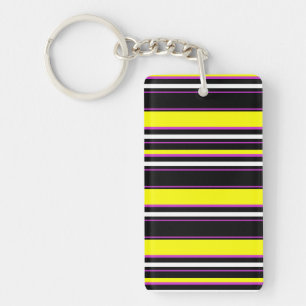 Porte-clefs Jolies rayures noires jaunes