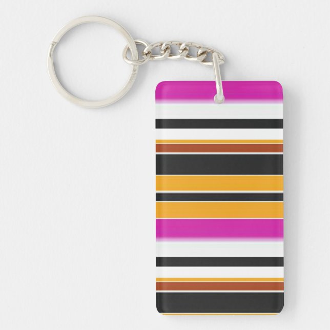 Porte-clefs Jolies rayures noires orange (Devant)