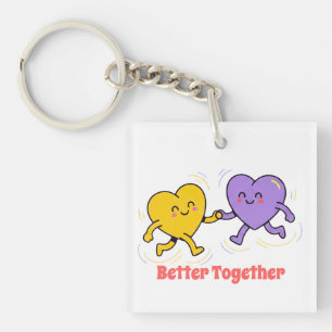 Porte-clefs Jolis amis au cœur heureux