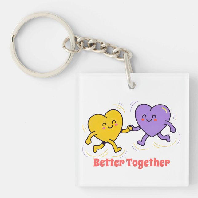 Porte-clefs Jolis amis au cœur heureux (Devant)