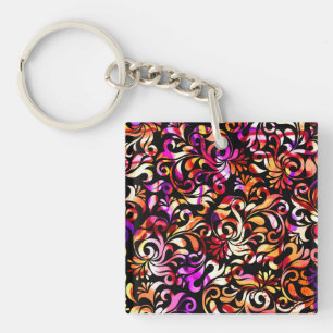 Porte-clefs Jolis motifs floraux colorés