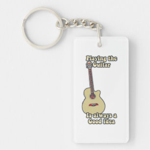 Porte-clefs Jouer à la guitare est toujours une bonne idée.