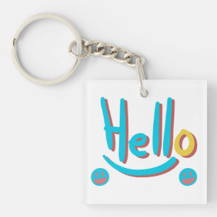 Porte-clefs Jouer Abstrait Hello Motif Art