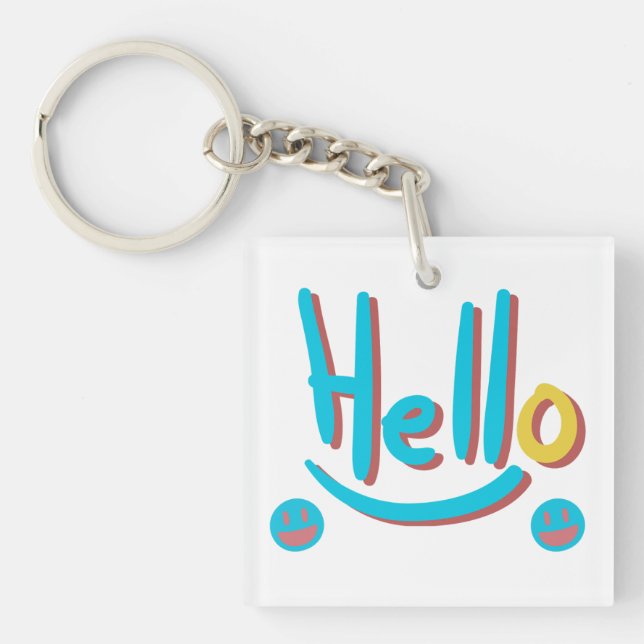 Porte-clefs Jouer Abstrait Hello Motif Art (Devant)