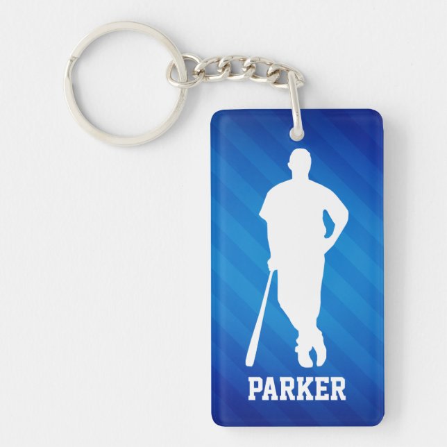 Porte-clefs Joueur de baseball; Royal Blue Stripes (Devant)