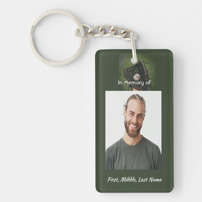 Porte-clefs Joueur de baseball souvenir chrétien mémorial  (Devant)