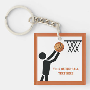 Porte-clefs Joueur de basket-ball avec balle personnalisée