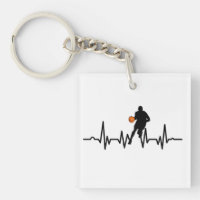 Joueur de basket-ball dribbling hearbeat