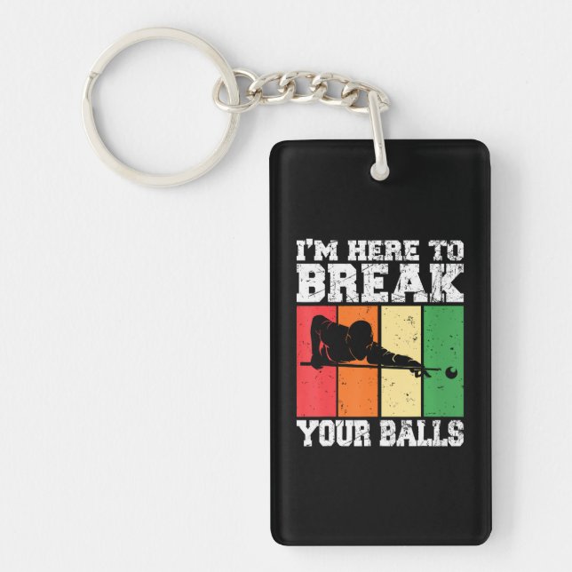 Porte-clefs Joueur de billard Snooker 8 billard (Devant)