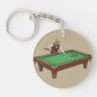 Porte-clefs Joueur de billard zombie Billard art original