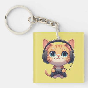 Porte-clefs Joueur de Chat Drôle – Cadeau pour les Amateurs de
