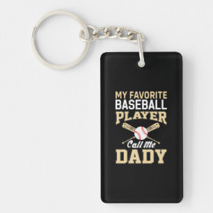 Porte-clefs Joueur de fête des pères de baseball Appelez-moi p