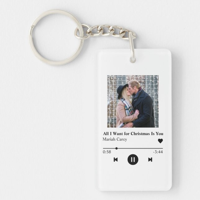Porte-clefs Joueur de musique personnalisée Cadeau de Noël (Devant)