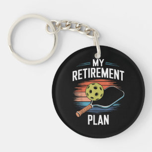 Porte-clefs Joueur de pickleball Mon Plan de Retraite