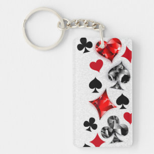 Porte-clefs Joueur de poker Joueur de cartes de jouer costumes
