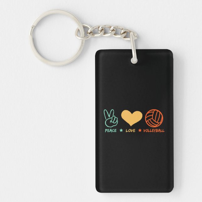 Porte-clefs Joueur de volley-ball Peace Love (Devant)