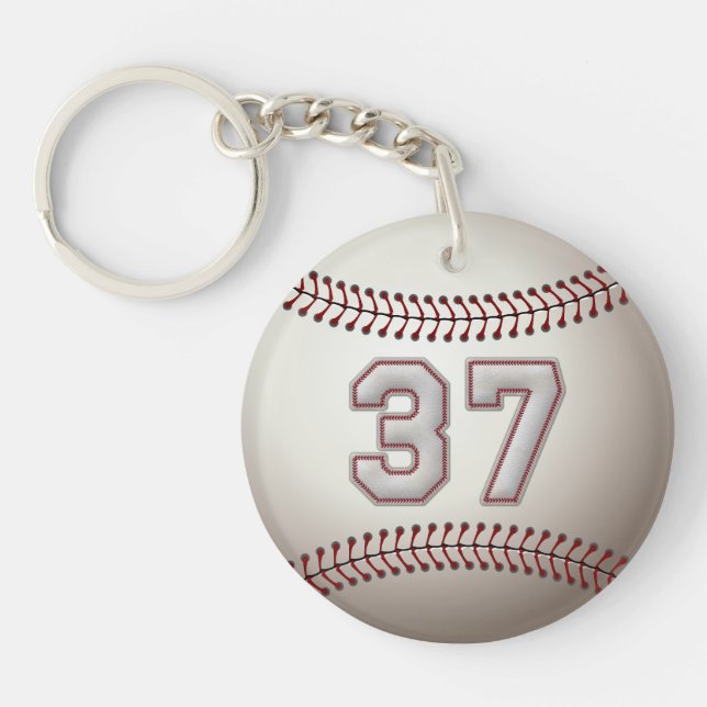 Porte-clefs Joueur numéro 37 - points frais de base-ball (Devant)