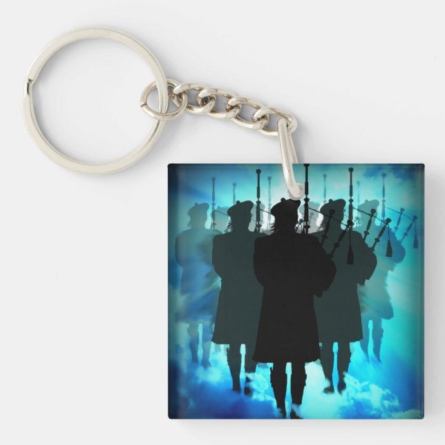 Porte-clefs Joueurs de cornemuse des Highlands, avec des dizai (Devant)