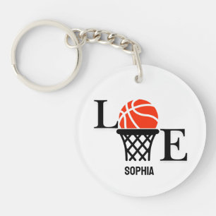 Porte-clefs Joueuse de basket-ball, fille de basket-ball Anniv