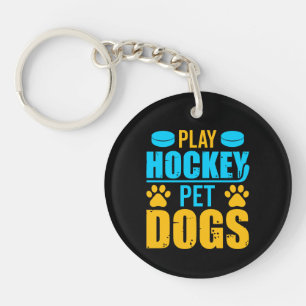 Porte-clefs Jouez aux chiens de compagnie de hockey