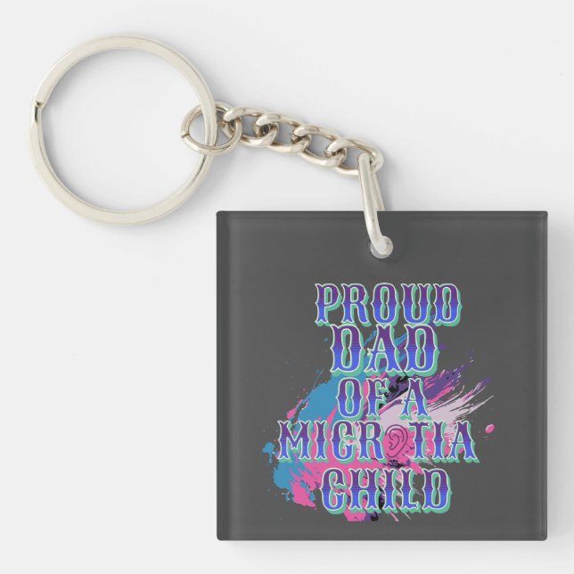 Porte-clefs Jour de la Microtia bleue (Devant)