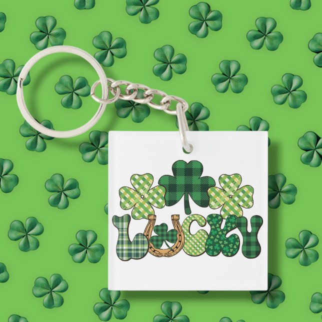 Porte-clefs Jour de la Saint Patrick vert Lucky (Green Lucky St Patricks Day Keychain)