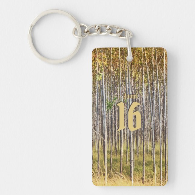 Porte-clefs Journal des arbres forestiers Numéro de la chambre (Devant)