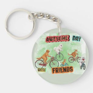Porte-clefs Journée géniale avec des amis - Chiens et chats à