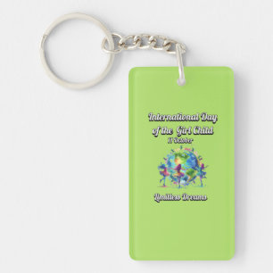 Porte-clefs Journée internationale de la Fille. Des rêves sans