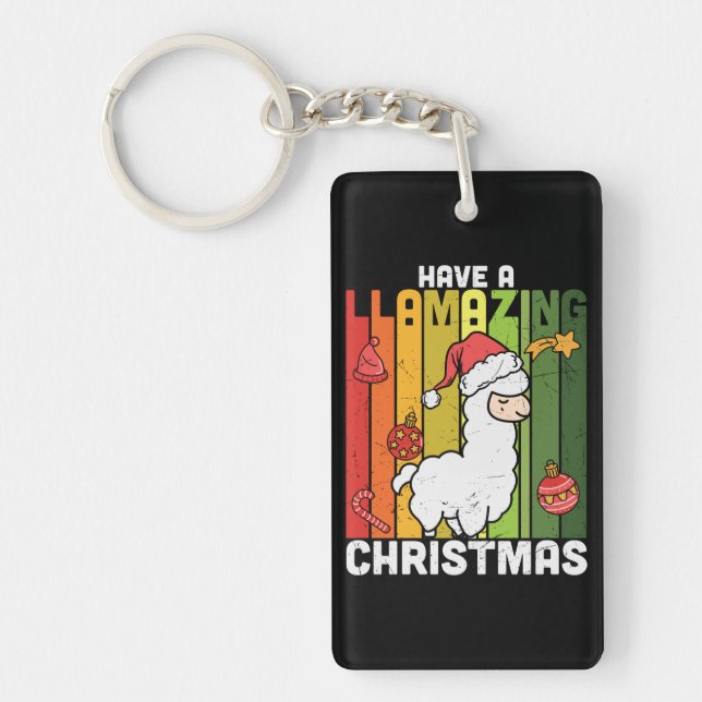 Porte-clefs Jours de Noël Cute Llama Pun (Devant)