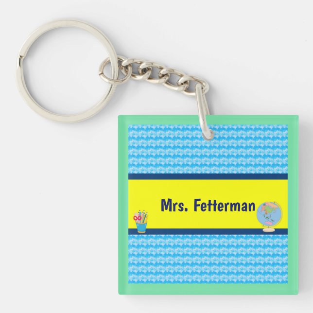 Porte-clefs Jours scolaires avec nom de l'enseignant (Devant)