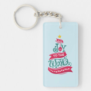 Porte-clefs Joy to the World Christmas Citation Typographie