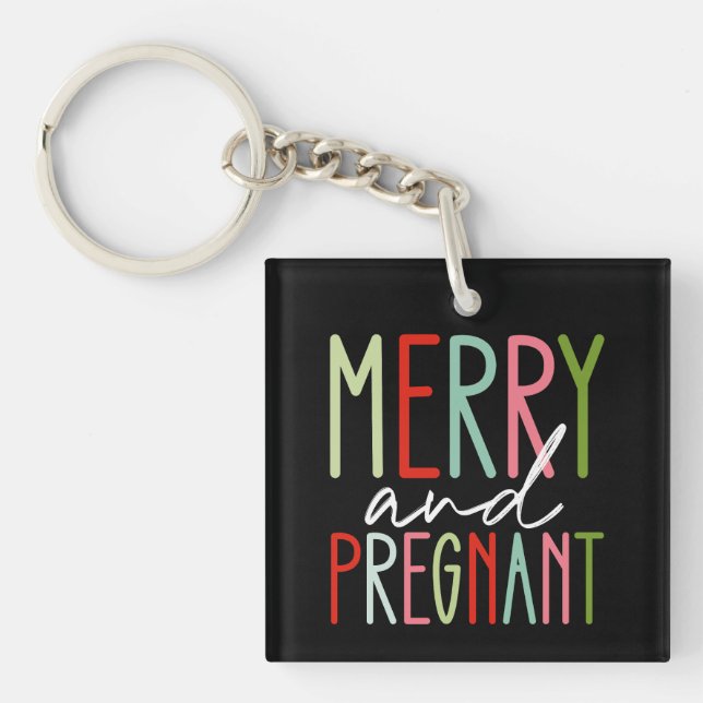 Porte-clefs Joyeuse et enceinte Grossesse Noël Maman (Devant)