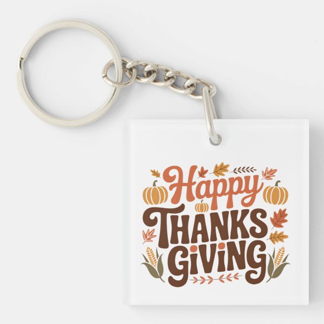 Porte-clefs Joyeuse fête d'Action de grâce (Devant)
