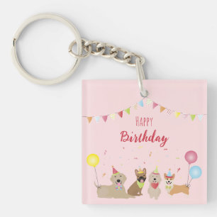 Porte-clefs Joyeuse fête des chiens d'anniversaire
