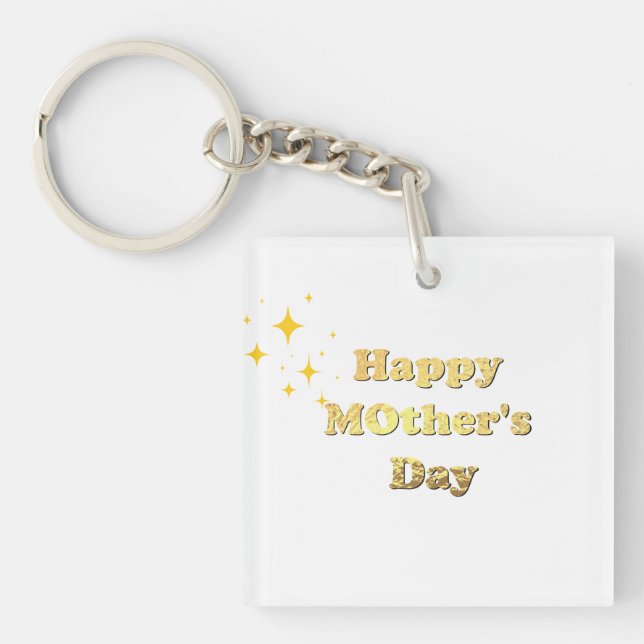 Porte-clefs Joyeuse fête des mères. Calligraphie simple script (Devant)