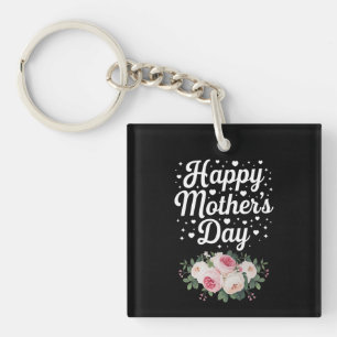 Porte-clefs Joyeuse fête des Mères Maman fleur mignonne grand-