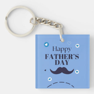 Porte-clefs Joyeuse Fête des Pères – Moustache & Cœur Design