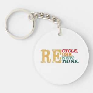Porte-clefs Joyeuse Journée de la Terre Recycler Réutiliser Re