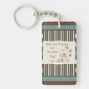 Porte-clefs Joyeuse journée des infirmières, mignon oiseau s