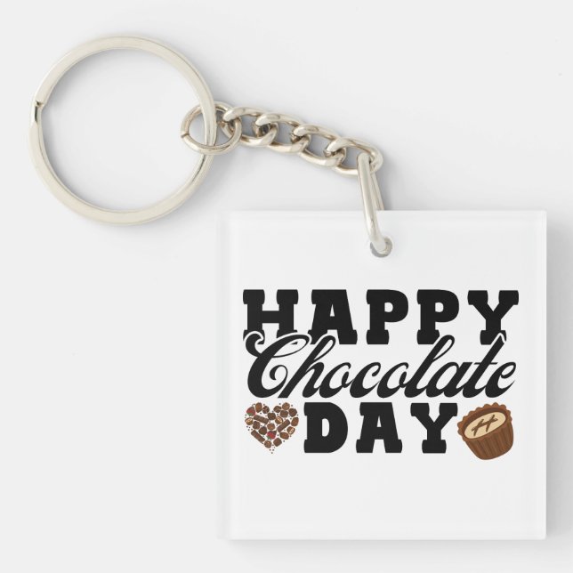 Porte-clefs Joyeuse journée du chocolat, Joyeuse de l'amoureux (Devant)
