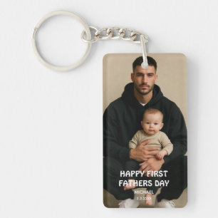 Porte-clefs Joyeuse première fête des pères / nom personnalisé